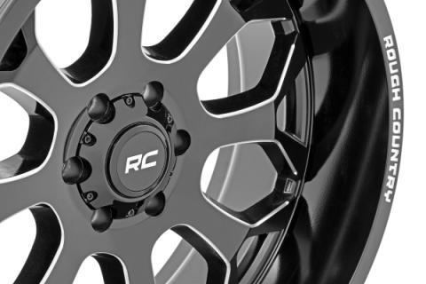 96 Series Wheel One-Piece Gloss Black 20x9 6x5.5 +0mm Rough Country