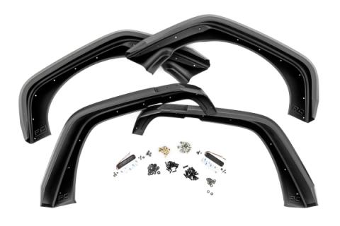 High Clearance LED Flat Fender Flare Kit UV Treated Jeep Wrangler JK (07-18) Rough Country