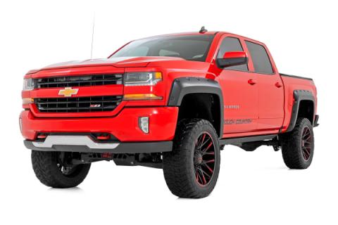 Pocket Fender Flares 5 Foot 9 Inch Bed G1C Overcast Chevy Silverado 1500 (14-18 &amp; Classic) Rough Country