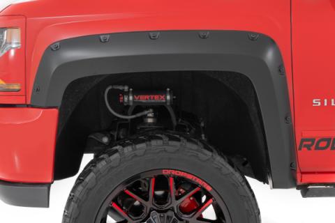 Pocket Fender Flares 5 Foot 9 Inch Bed G1C Overcast Chevy Silverado 1500 (14-18 &amp; Classic) Rough Country