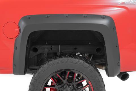 Pocket Fender Flares 5 Foot 9 Inch Bed G1C Overcast Chevy Silverado 1500 (14-18 &amp; Classic) Rough Country