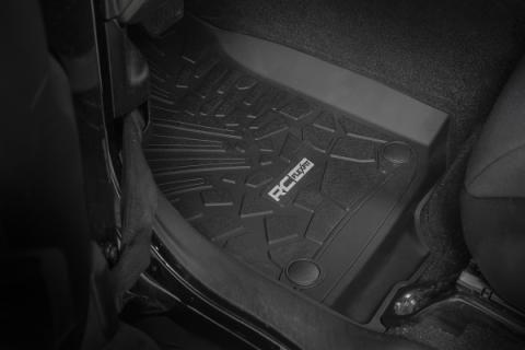 Flex Fit Floor Mats FR &amp; RR 4 Door Jeep Wrangler Unlimited 4WD (18-26) Rough Country