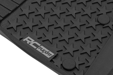 Floor Mats FR &amp; RR 4 Door Jeep Wrangler Unlimited 4WD (2014-2018) Rough Country