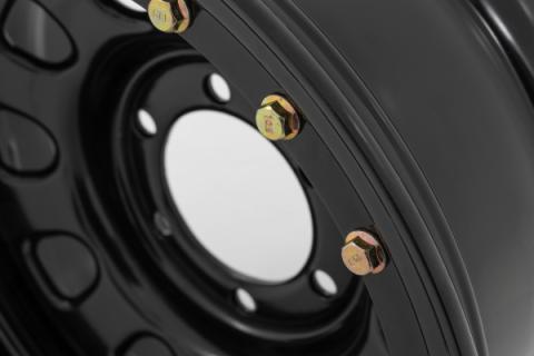 Steel Simulated Bead Lock Wheel Black 15x10 5x4.5 3.30 Bore -39 Rough Country