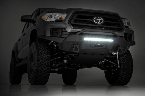 Front Bumper High Clearance Hybrid Winch Mount Only with 20 Inch LED Light Bar 16-22 Toyota Tacoma Rough Country