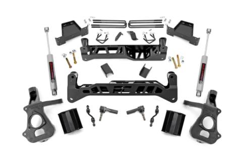 7 Inch Suspension Lift Kit w/N3 14-18 Silverado/Sierra 1500 2WD Aluminum/Stamped Steel Rough Country