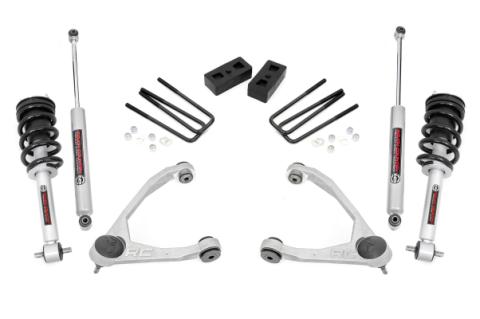 3.5 Inch Suspension Lift Kit w/Upper Control Arms N3 Struts &amp; Shocks 07-13 Silverado/Sierra 1500 2WD Rough Country