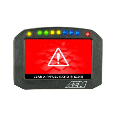 CD-5FL Carbon Flat Panel Logging Display 5-inch diagonal screen, carbon fiber enclosure, wiring harness included, Does Not Include Buttons (See PN 30-3610) AEM Electronics