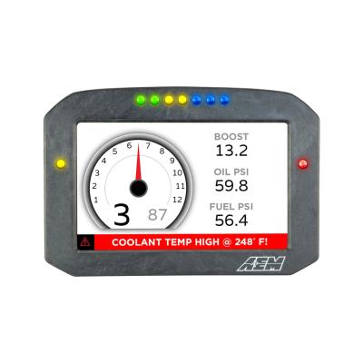 CD-7FL Carbon Flat Panel Logging Display 7-inch diagonal screen, carbon fiber enclosure, wiring harness included, Does Not Include Buttons (See PN 30-3610) AEM Electronics