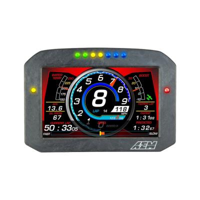 CD-7FG Carbon Flat Panel Non-Logging Display 7-inch diagonal screen, carbon fiber enclosure, GPS antenna and wiring harness included, Does Not Include Buttons (See PN 30-3610) AEM Electronics