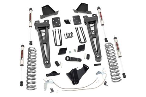 6 Inch Ford Radius Arm Suspension Lift Kit Overload Springs w/V2 Shocks 11-14 F-250 Rough Country