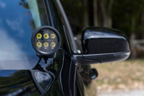 LED Light Kit Ditch Mount 2 Inch Black Pair White DRL  Jeep KL 14-21 Rough Country