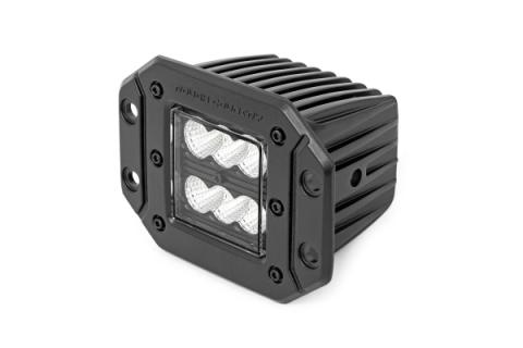2 Inch Square Flush Mount Cree LED Lights Pair Black Series, Flood Beam Rough Country