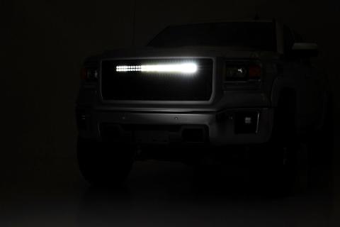 Sierra Mesh Grille 30 Inch Dual Row Black Series LED w/Amber DRL 14-15 Sierra 1500 Rough Country