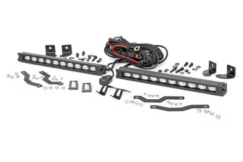 Dual 10 Inch LED Black Series Grille Kit 18-20 F-150 XLT Rough Country