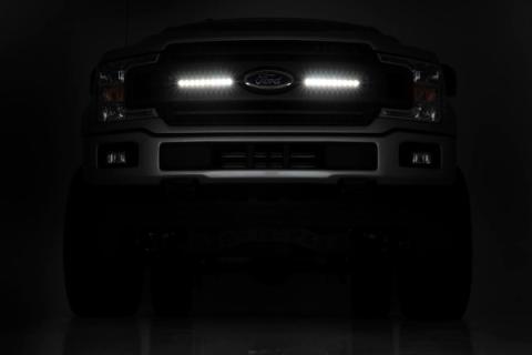 Dual 10 Inch LED Black Series Grille Kit 18-20 F-150 XLT Rough Country