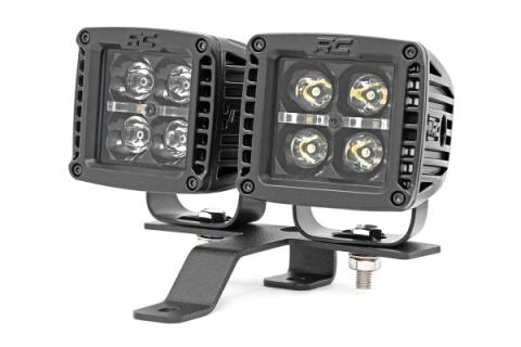 Jeep Quad LED Light Pod KitBlack Series w/White DRL 18-20 JL/20-UP Gladiator Rough Country
