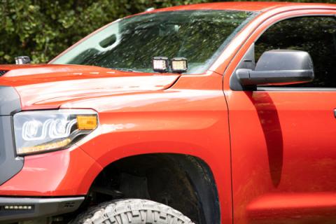 Toyota 2-inch LED Lower Windshield Ditch Kit (14-20 Tundra Black Series Flood Pattern) Rough Country