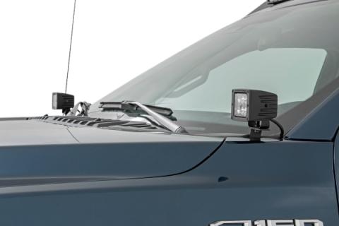 Ford 2-inch LED Lower Windshield Flood Pattern Ditch Kit 15-21 Ford F-150 Rough Country