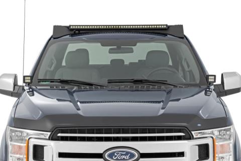 Ford 2-inch LED Lower Windshield Ditch Kit w/ Cool White DRL 15-21 Ford F-150 Rough Country