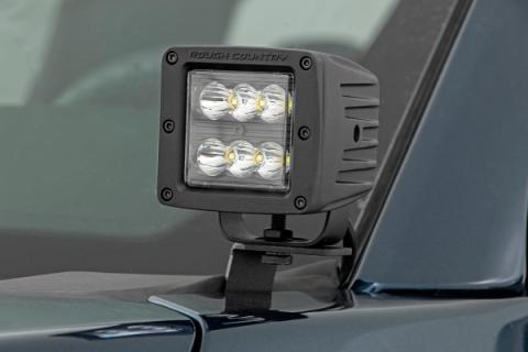 Ford 3-inch Wide Angle LED Lower Windshield Ditch Kit 15-21 Ford F-150 Rough Country