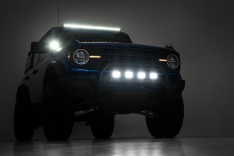 LED Light Upper Windshield 40 Inch Black Single Row 21-Up Ford Bronco Rough Country