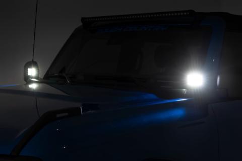 LED Light Ditch Mount 2 Inch Black Series Pair Amber DRL 21-Up Ford Bronco Rough Country
