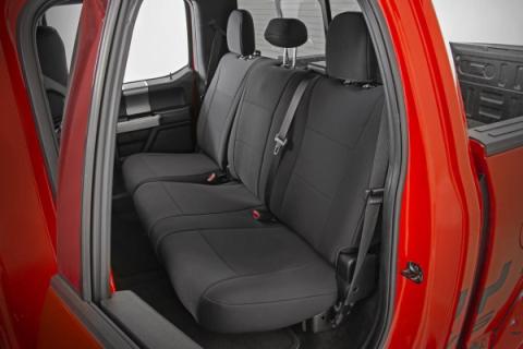 F-150 Neoprene Front &amp; Rear Seat Cover Black 15-20 F-150 XL, XLT Rough Country