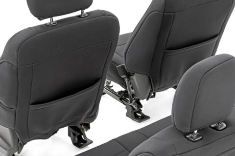 F-150 Neoprene Front &amp; Rear Seat Cover Black 15-20 F-150 XL, XLT Rough Country