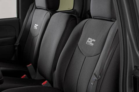 Neoprene Front &amp; Rear Seat Cover Combo Black 99-06 Silverado/Sierra 1500 Rough Country