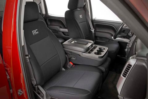 Neoprene Front Seat Covers Black 14-18 Silverado/Sierra 1500 Rough Country