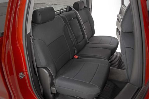Neoprene Front &amp; Rear Seat Covers Black 14-18 Silverado/Sierra 1500 Rough Country