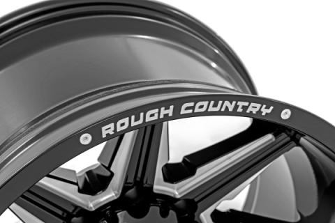 91 Series Milled One-Piece Gloss Black 20x12 8x6.5 -44mm Rough Country