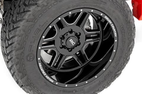 92 Series Wheel Machined One-Piece Gloss Black 20x12 6x5.5 -44mm Rough Country