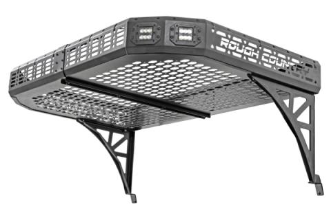 Can-Am Rear Cargo Rack w/ Cube Lights (17-20 Defender) Rough Country