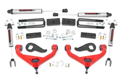 3 Inch Lift Kit UCAs V2 w/ Overloads Red Silverado/Sierra 2500HD/3500HD (20-26) Rough Country