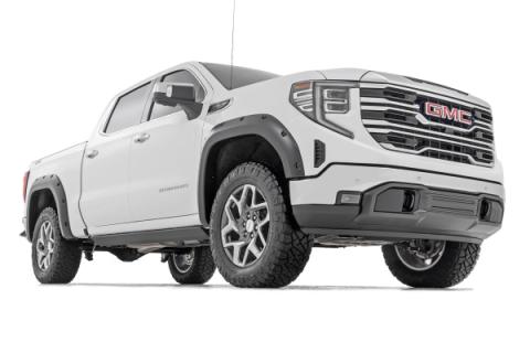 Traditional Pocket Fender Flares Flat Black 19-Up GMC Sierra 1500 2WD/4WD Rough Country