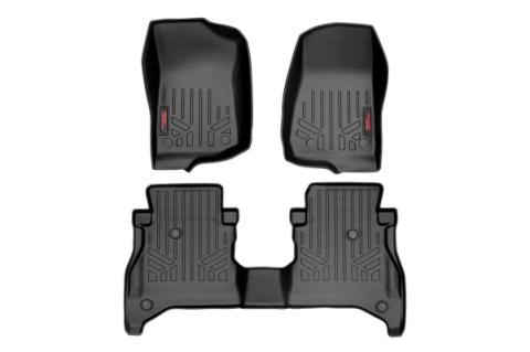 Heavy Duty Floor Mats Front &amp; Rear w/o Under Seat Lockable Storage 20-Up Gladiator JT Rough Country