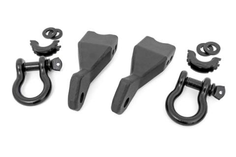 Chevy Tow Hook to Shackle Conversion Kit w/Standard D-Rings &amp; Rubber Isolators 19-20 Silverado 1500 Rough Country
