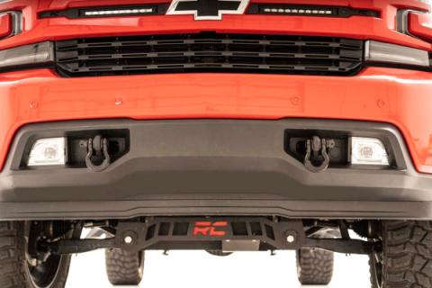Chevy Tow Hook to Shackle Conversion Kit w/Standard D-Rings &amp; Rubber Isolators 19-20 Silverado 1500 Rough Country
