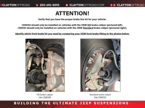 Jeep Front Brake Lines 2018+ JL Clayton Off Road