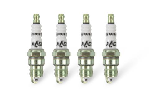 HP Copper Spark Plug Shorty 14MM Thread .460 In Reach Tapered Seat Non-Resistor 4 Pack ACCEL