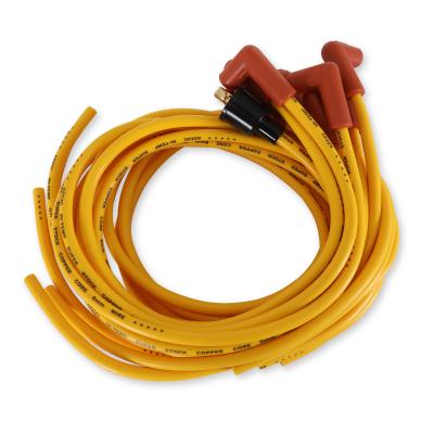 Spark Plug Wire Set 8MM Yellow With Orange Straight Boots 4039, Spark Plug Wires, Super Stock, Copper Core, 8Mm, Yellow ACCEL