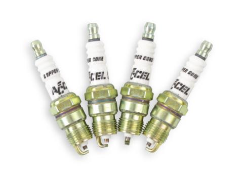 HP Copper Spark Plug Shorty 14MM Thread .460 In Reach Tapered Seat 2 Pack Of 0576S-4 (8 Spark Plugs) ACCEL