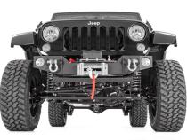 Jeep Hybrid Stubby Winch Bumper w/Fog Mounts 07-18 Wrangler JK Rough Country