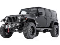 Jeep Hybrid Stubby Winch Bumper w/Fog Mounts 07-18 Wrangler JK Rough Country