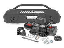 Front Bumper Hybrid 9500-Lb Pro Series Winch Synthetic Rope 16-22 Toyota Tacoma Rough Country