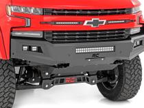 High Clearance Front Bumper LED Lights and Skid Plate 19-22 Chevy Silverado 1500 Rough Country