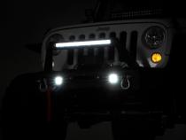 Jeep Front Stubby LED Winch Bumper w/Hoop Chrome Series JK, JL, Gladiator JT Rough Country