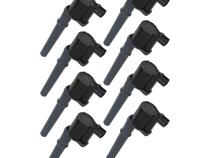 Direct Ignition Coil Kit Supercoil Ford 4 Valve Modular Engine 4.6/5.4L Black 8 Pack Of 140034K Each ACCEL